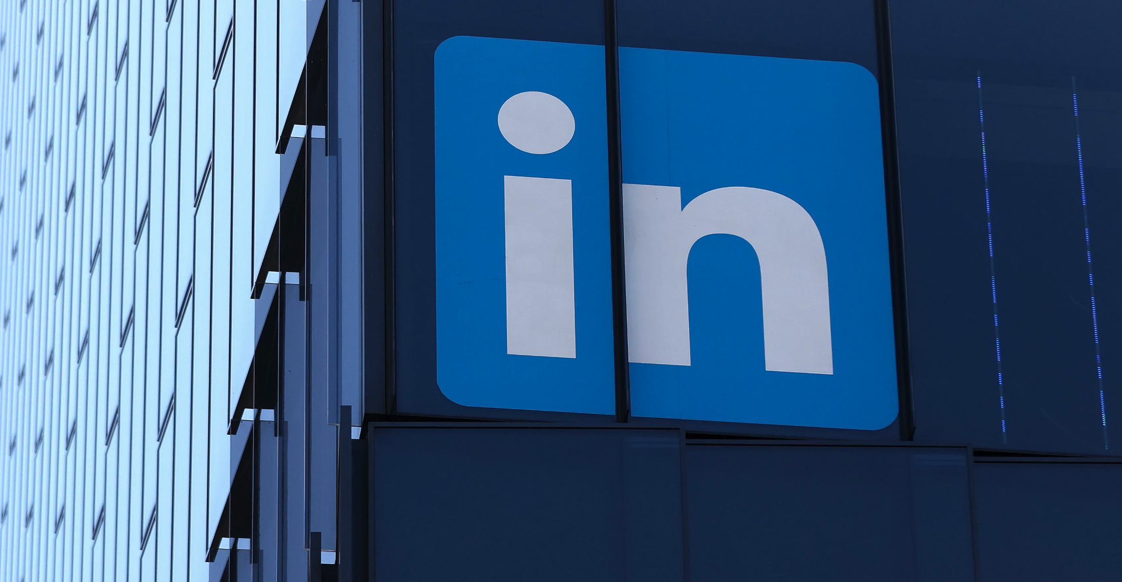 LinkedIn logo on an office building